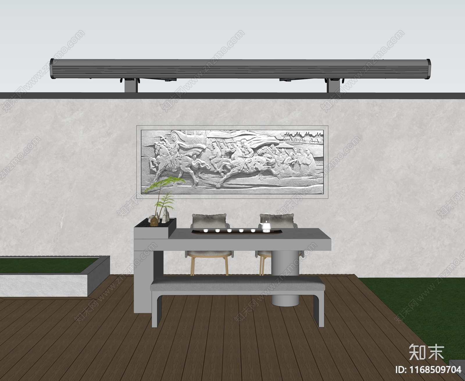 现代侘寂乡村庭院SU模型下载【ID:1168509704】