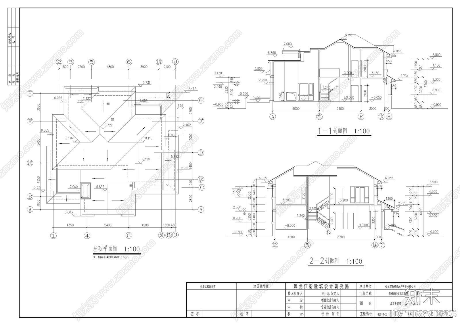 欧式别墅建筑cad施工图下载【ID:1168510206】