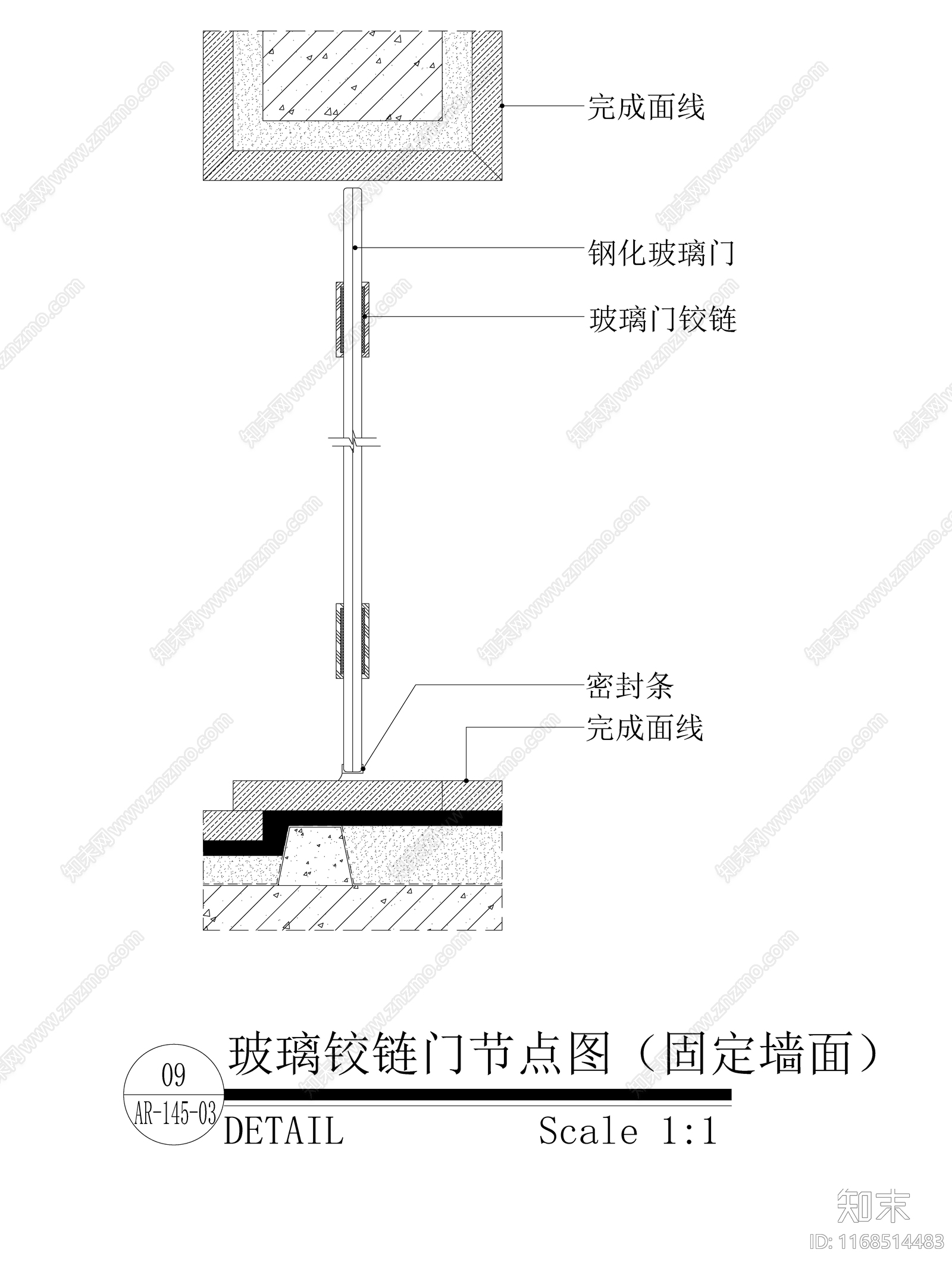 现代新中式门节点cad施工图下载【ID:1168514483】