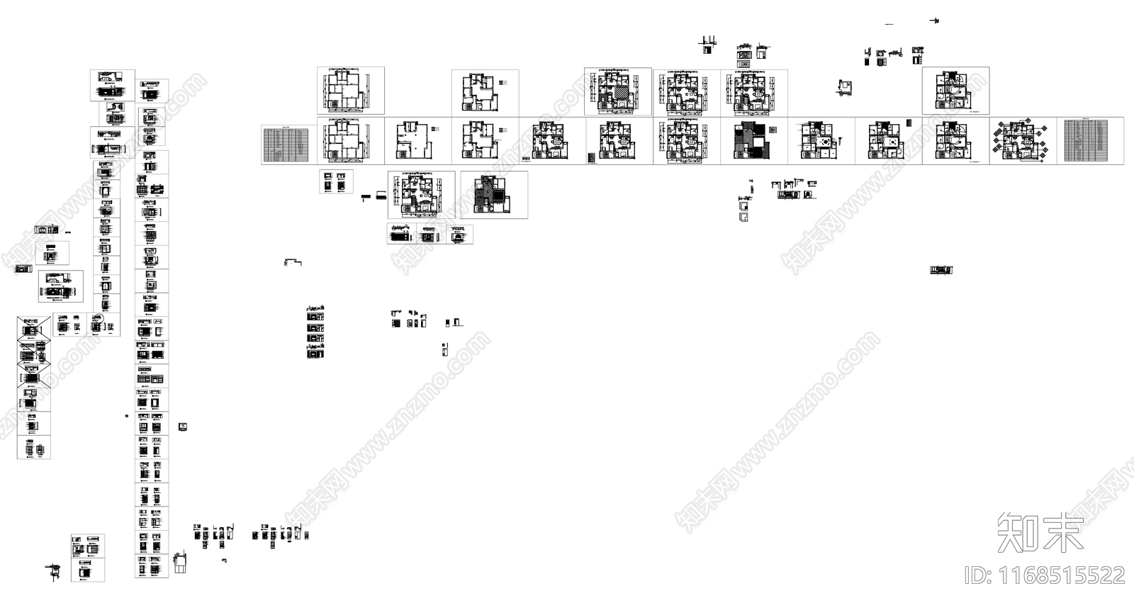 现代欧式整体家装空间cad施工图下载【ID:1168515522】