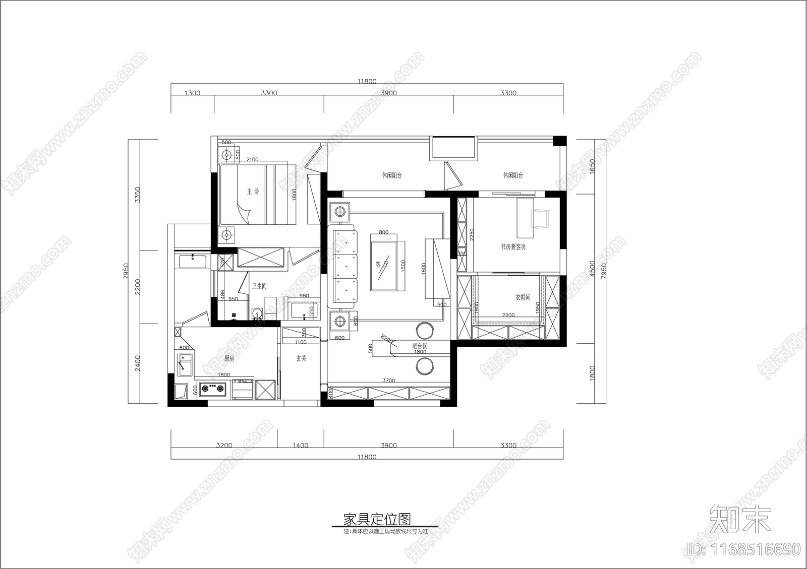 现代轻奢整体家装空间cad施工图下载【ID:1168516690】