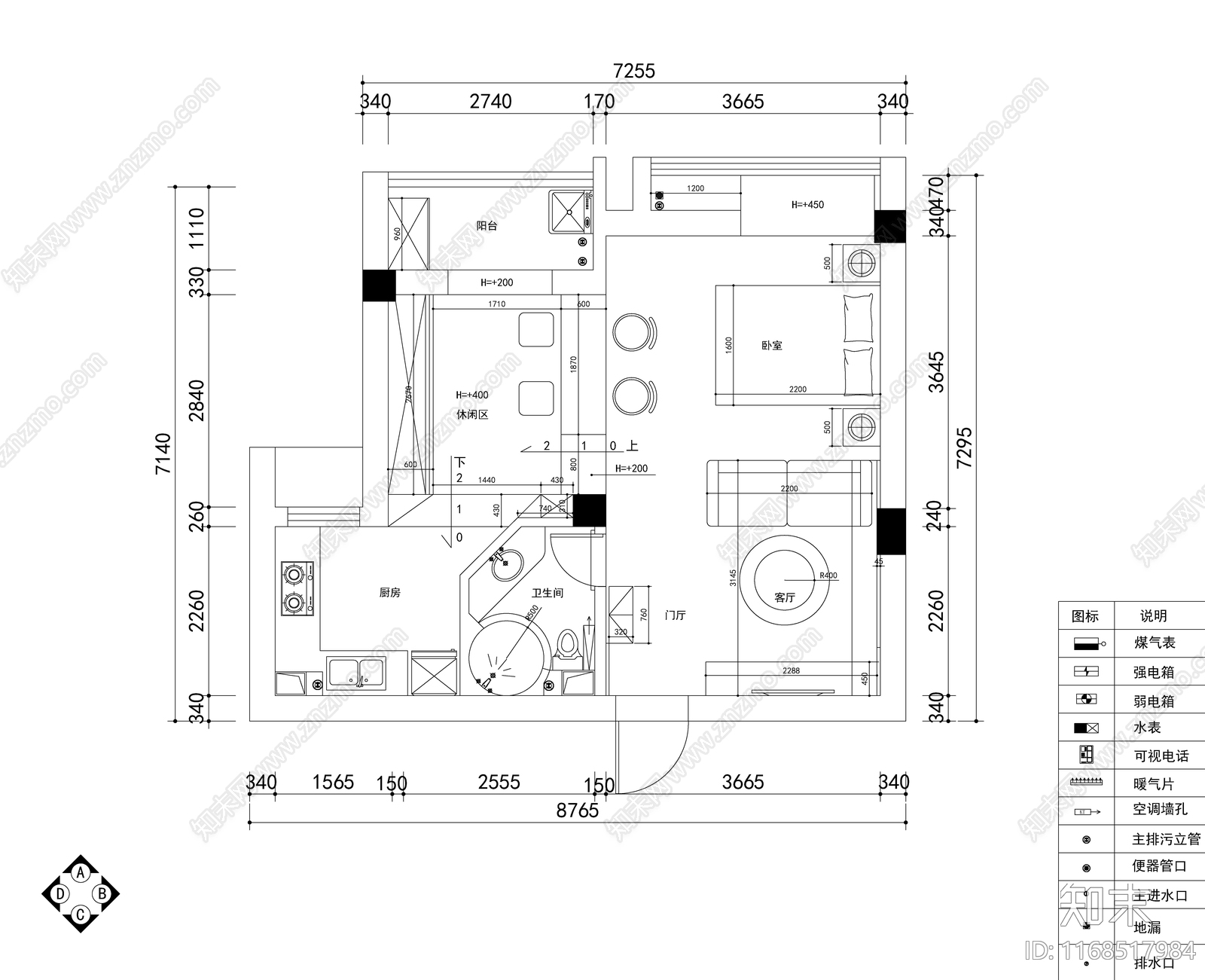 美式欧式整体家装空间cad施工图下载【ID:1168517984】