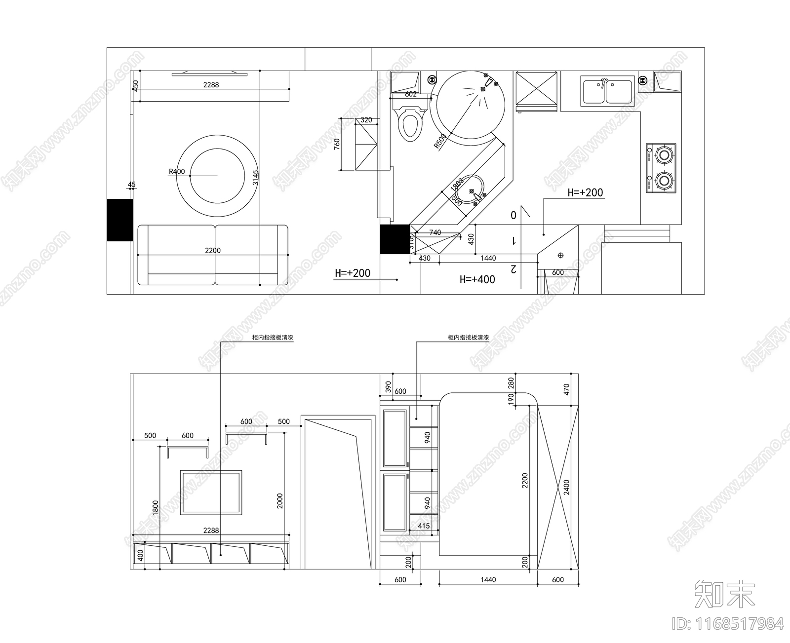 美式欧式整体家装空间cad施工图下载【ID:1168517984】