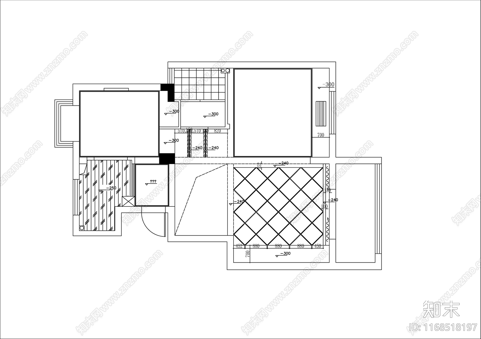 美式轻奢整体家装空间cad施工图下载【ID:1168518197】