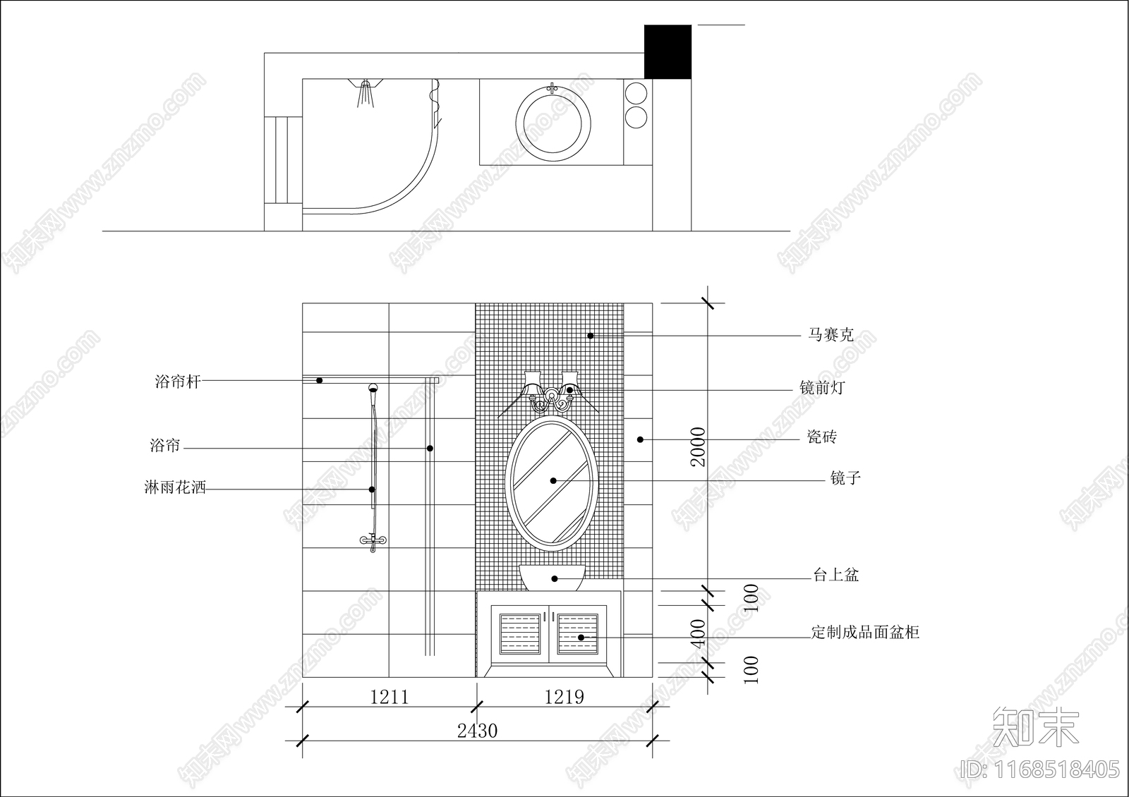 轻奢极简整体家装空间cad施工图下载【ID:1168518405】