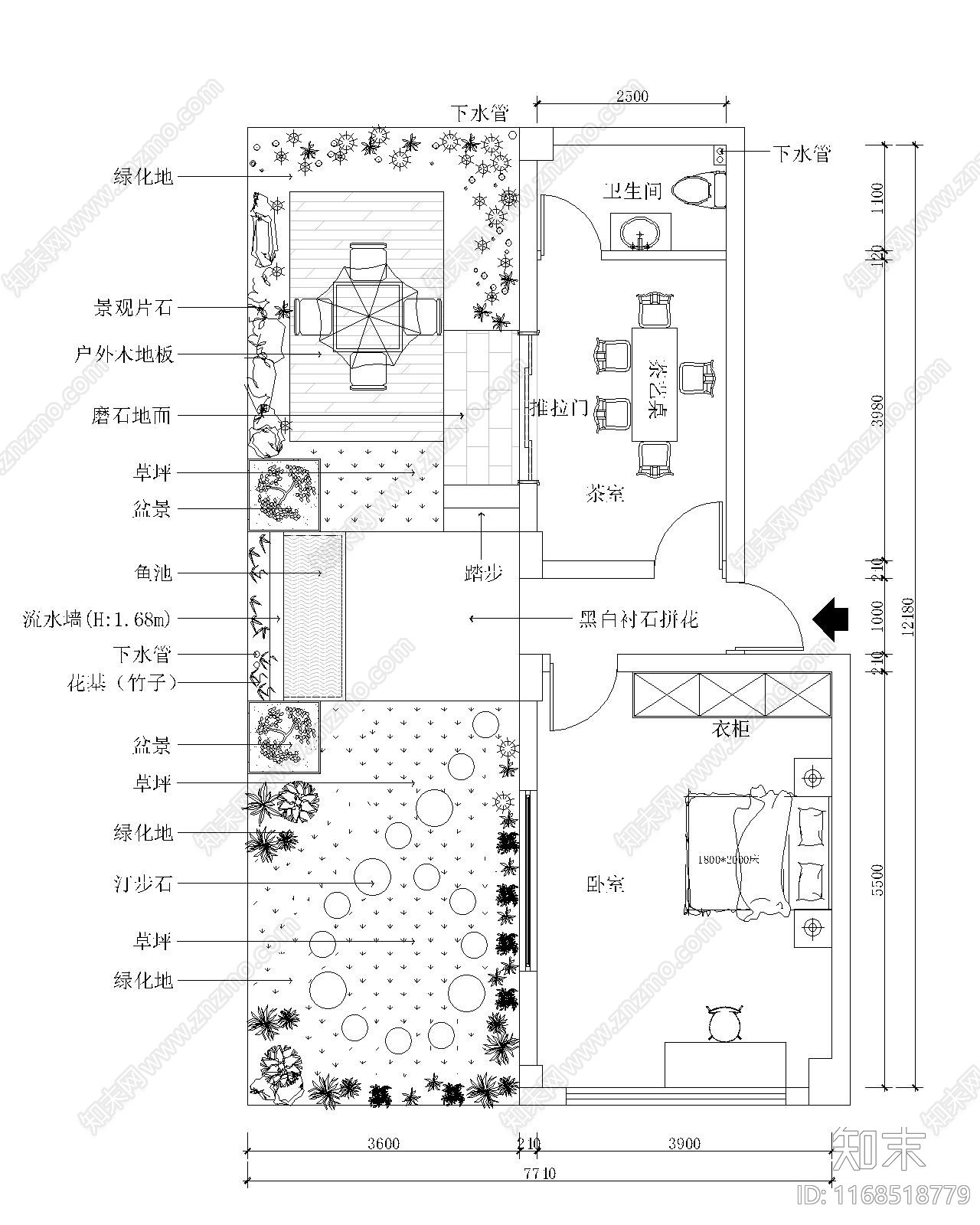 新中式庭院cad施工图下载【ID:1168518779】