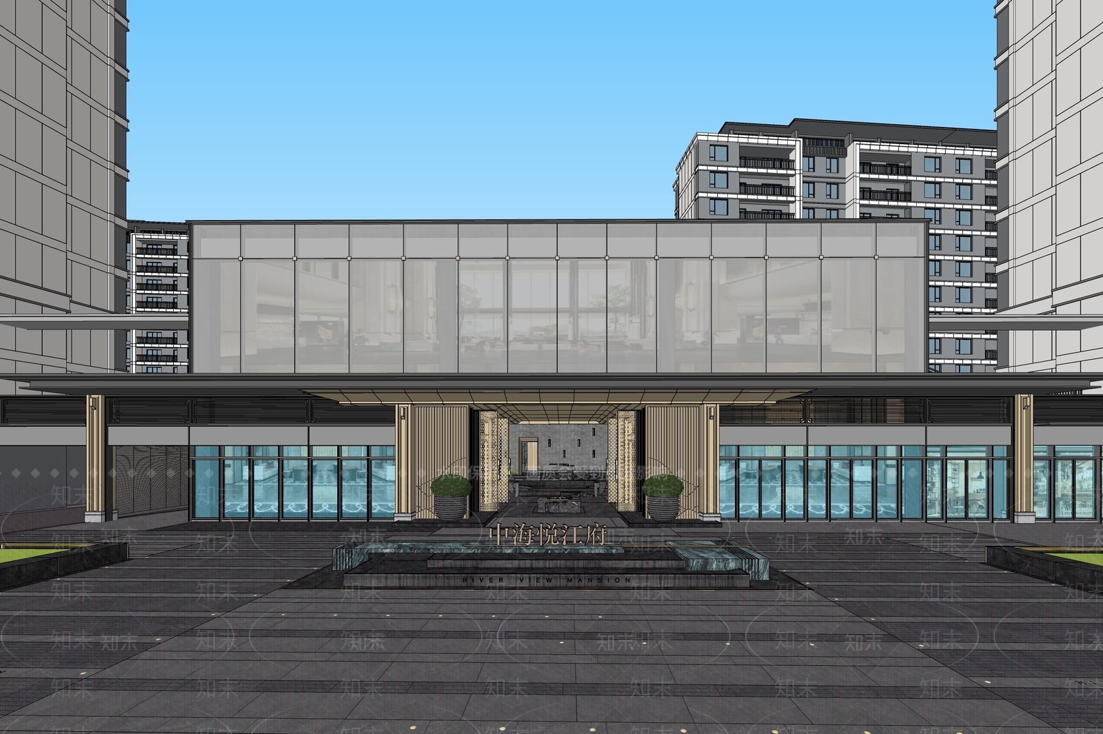 现代多层住宅SU模型下载【ID:1168520093】