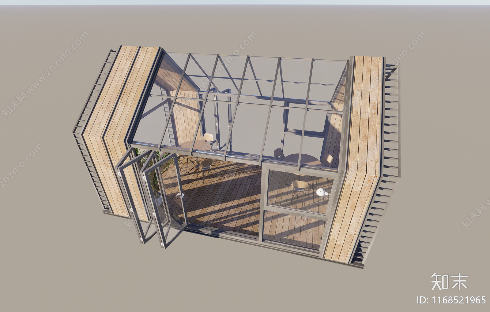 现代新中式餐饮建筑SU模型下载【ID:1168521965】