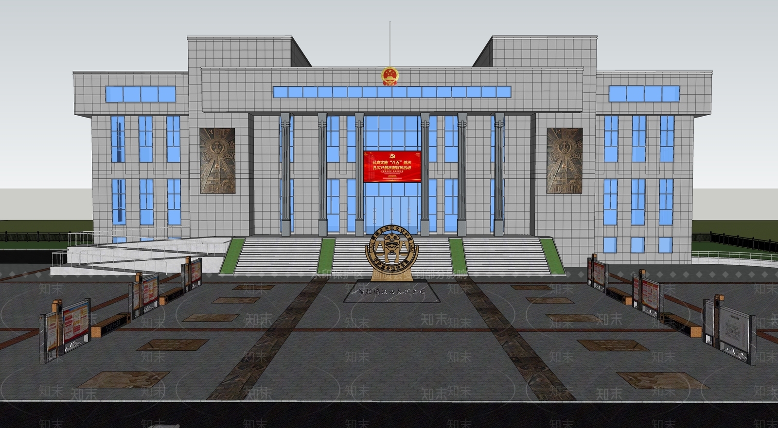 现代新中式办公楼SU模型下载【ID:1168525021】