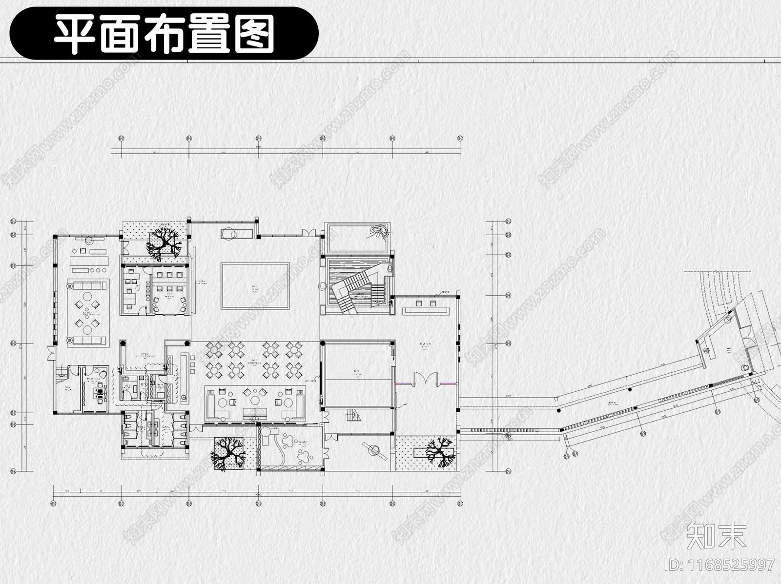 现代售楼处cad施工图下载【ID:1168525997】