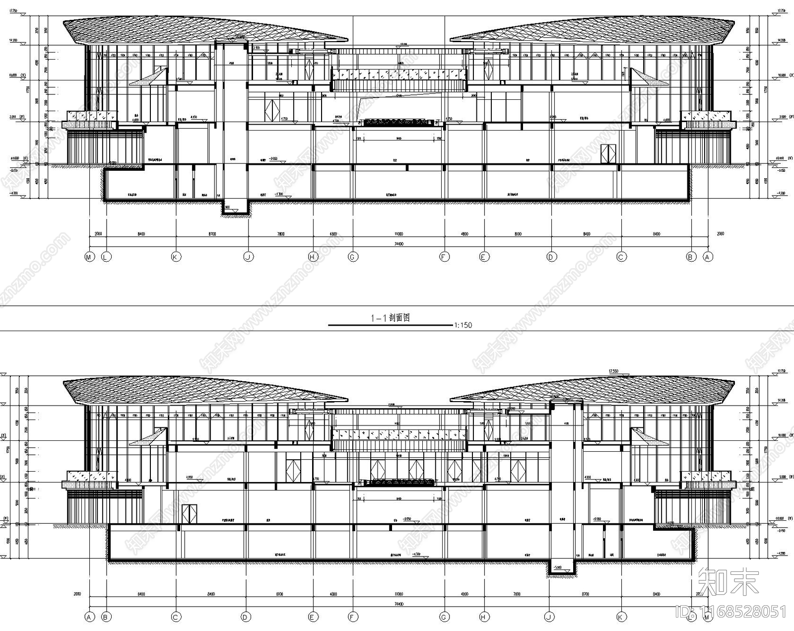 新中式其他公共建筑cad施工图下载【ID:1168528051】