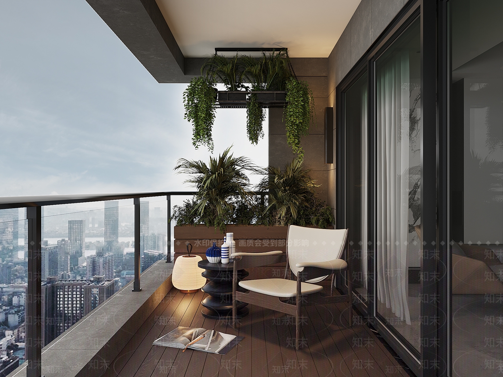 现代家居阳台SU模型下载【ID:1168529727】
