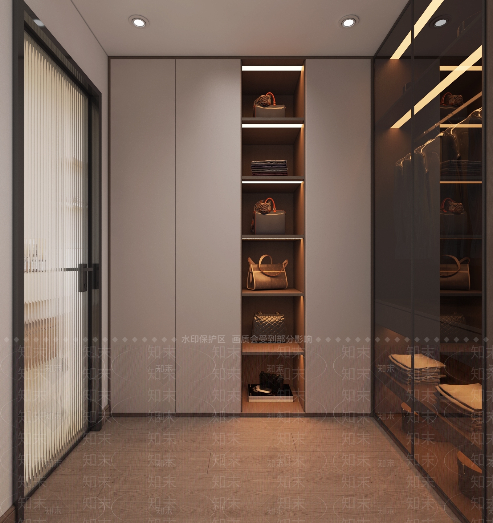 现代轻奢衣帽间3D模型下载【ID:1168531174】