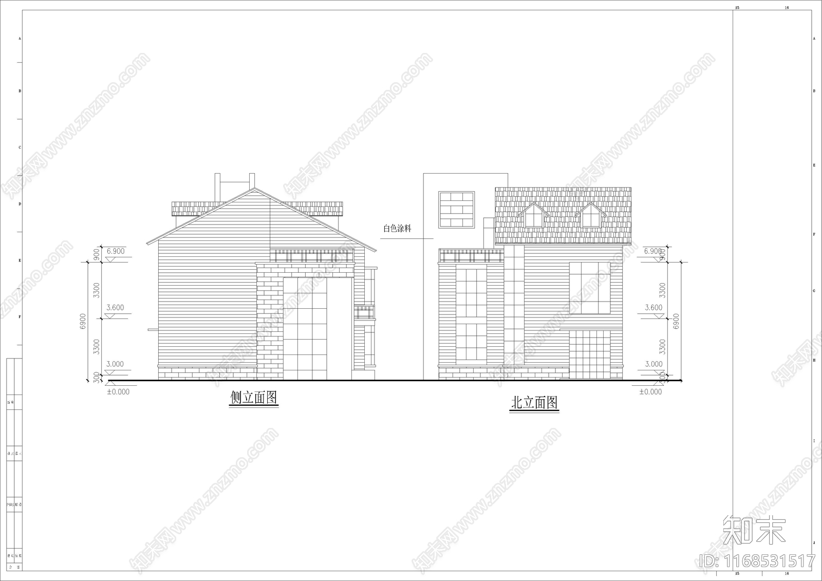 现代美式别墅建筑cad施工图下载【ID:1168531517】