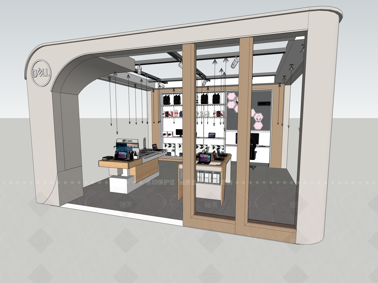 现代数码店SU模型下载【ID:1168536489】