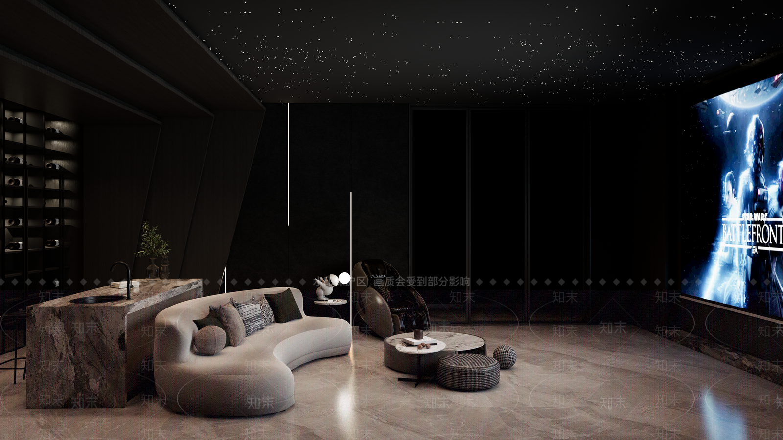 现代影音室SU模型下载【ID:1168536686】