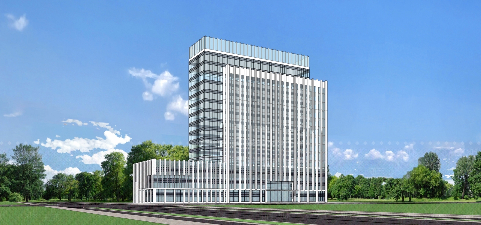 现代办公楼SU模型下载【ID:1168540401】