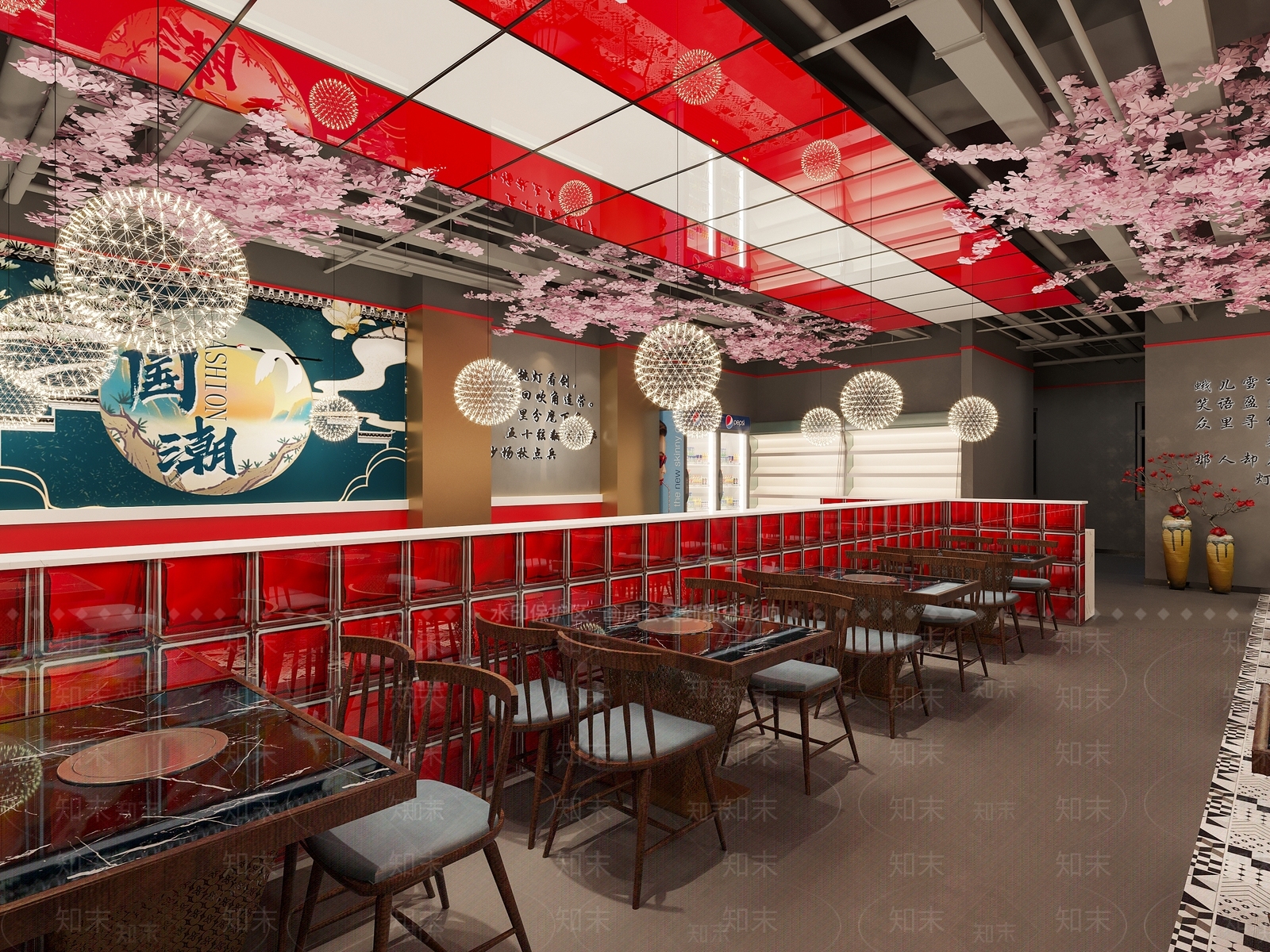 新中式中式火锅店3D模型下载【ID:1168548229】