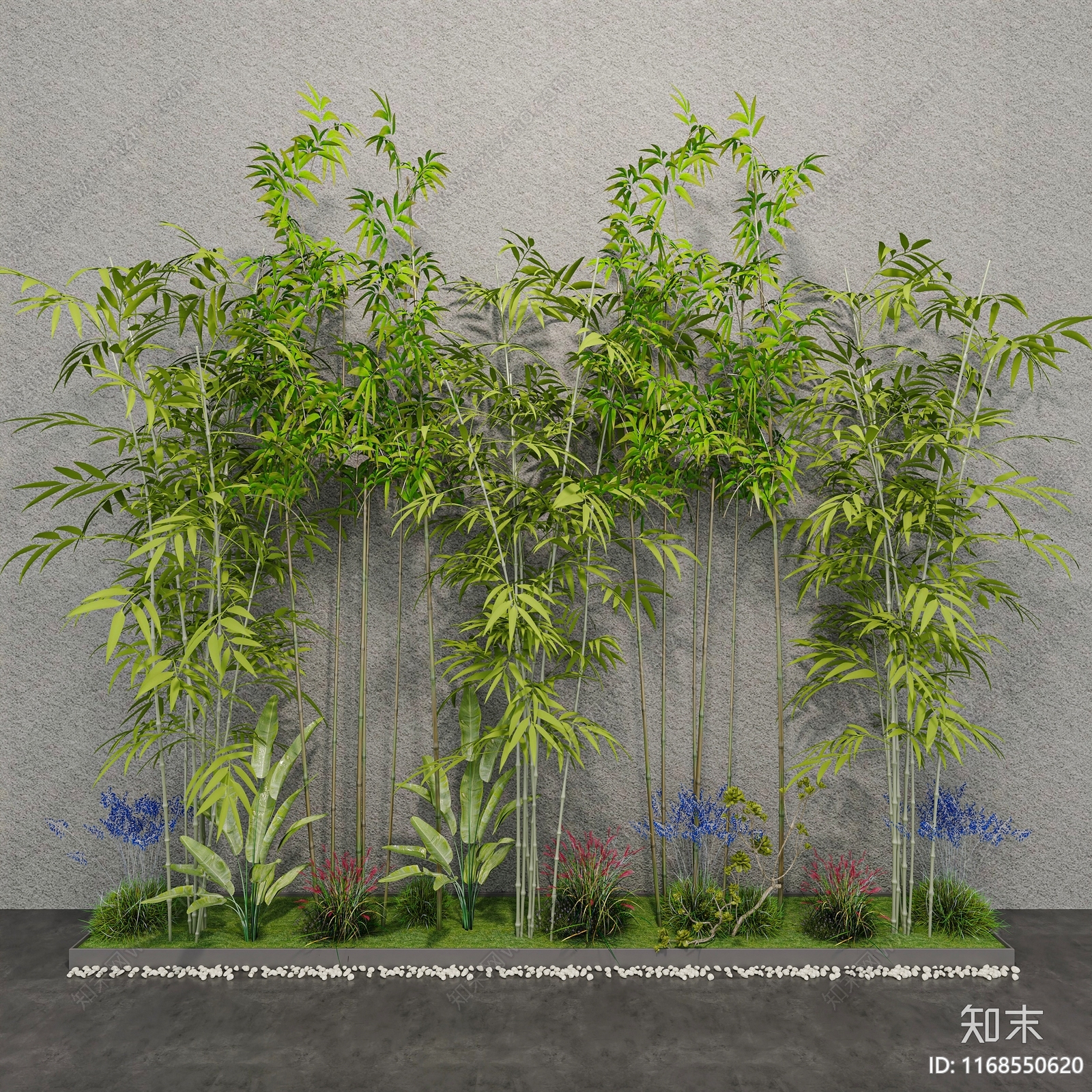 现代新中式花池3D模型下载【ID:1168550620】