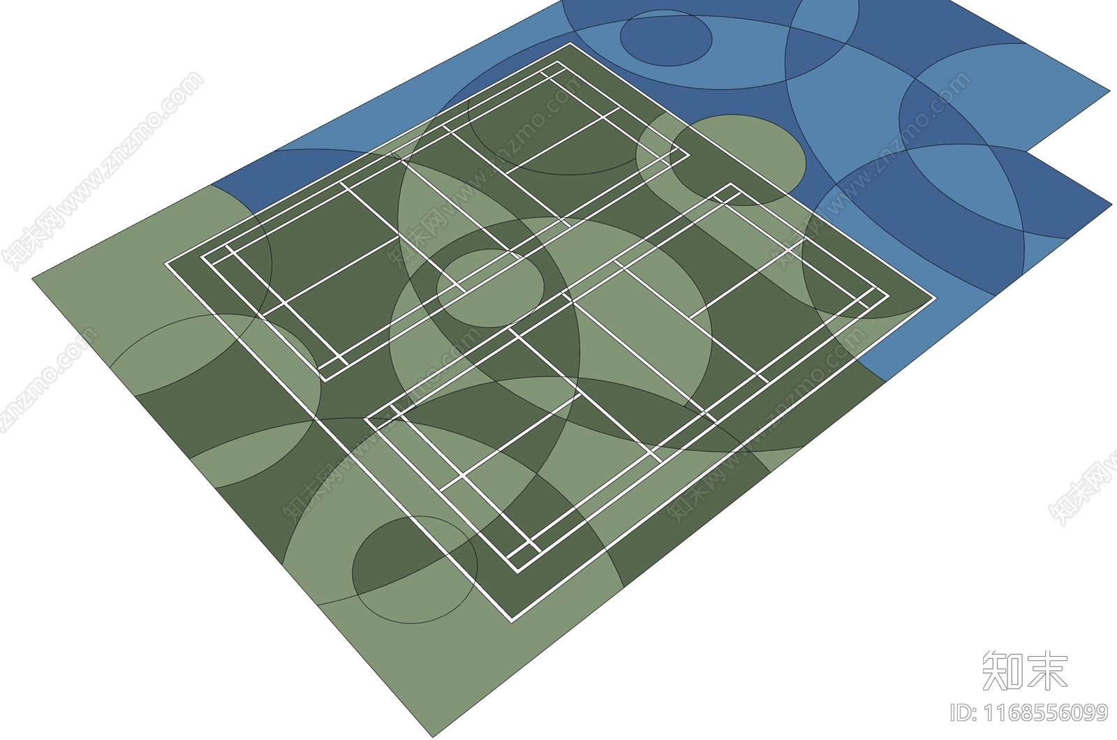 现代羽毛球场SU模型下载【ID:1168556099】