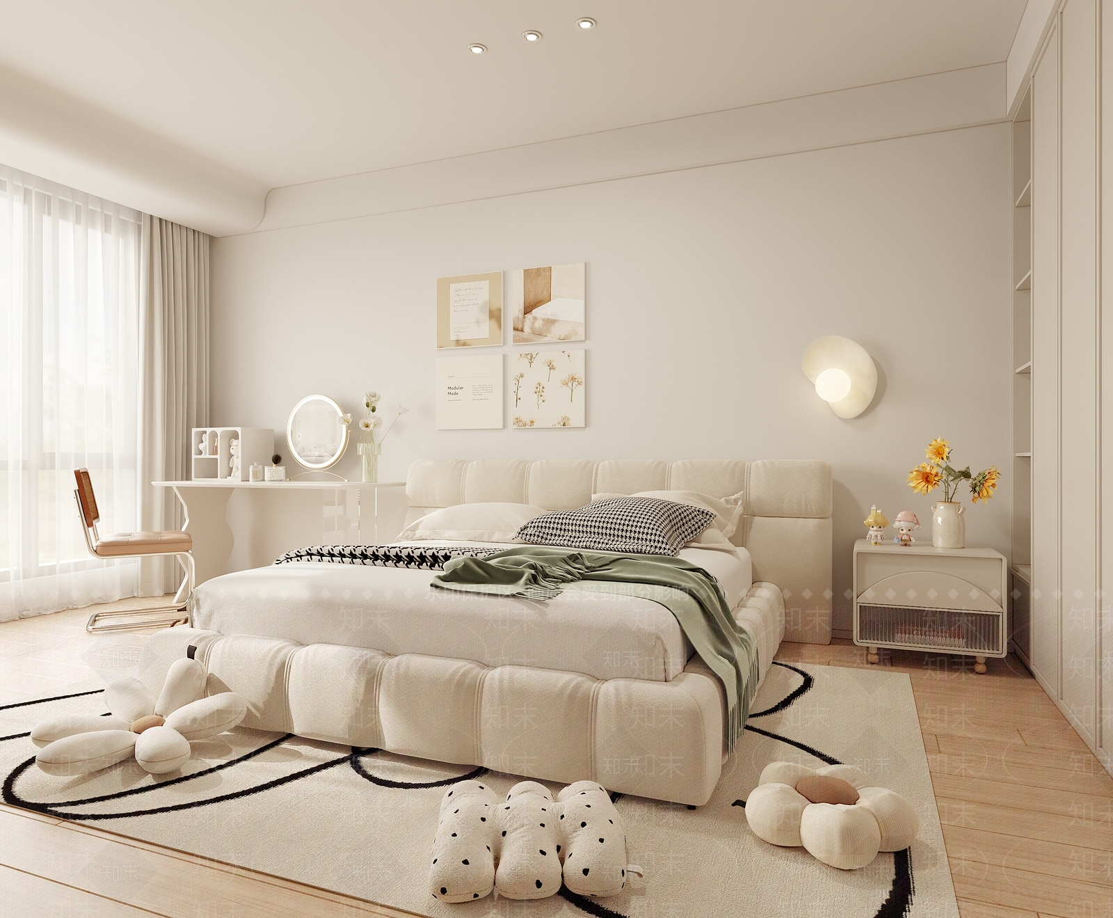 白色梳妆台梳妆台3D模型下载【ID:1227475798】