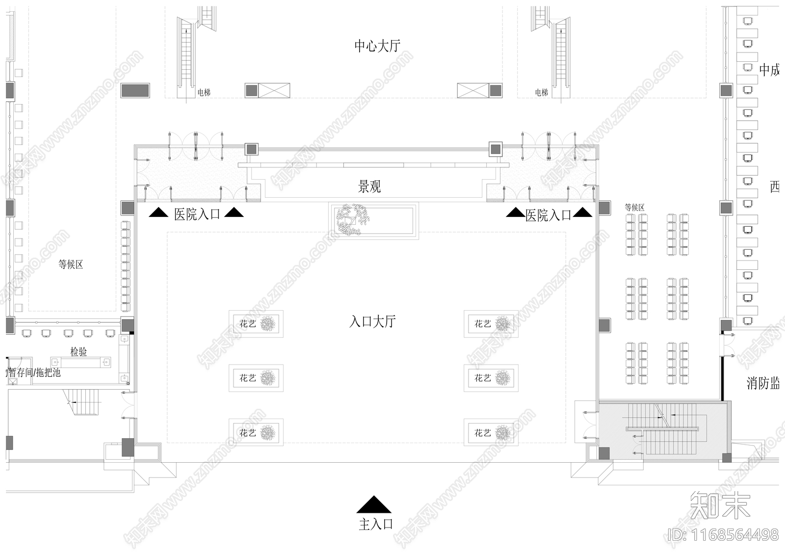 现代医院cad施工图下载【ID:1168564498】