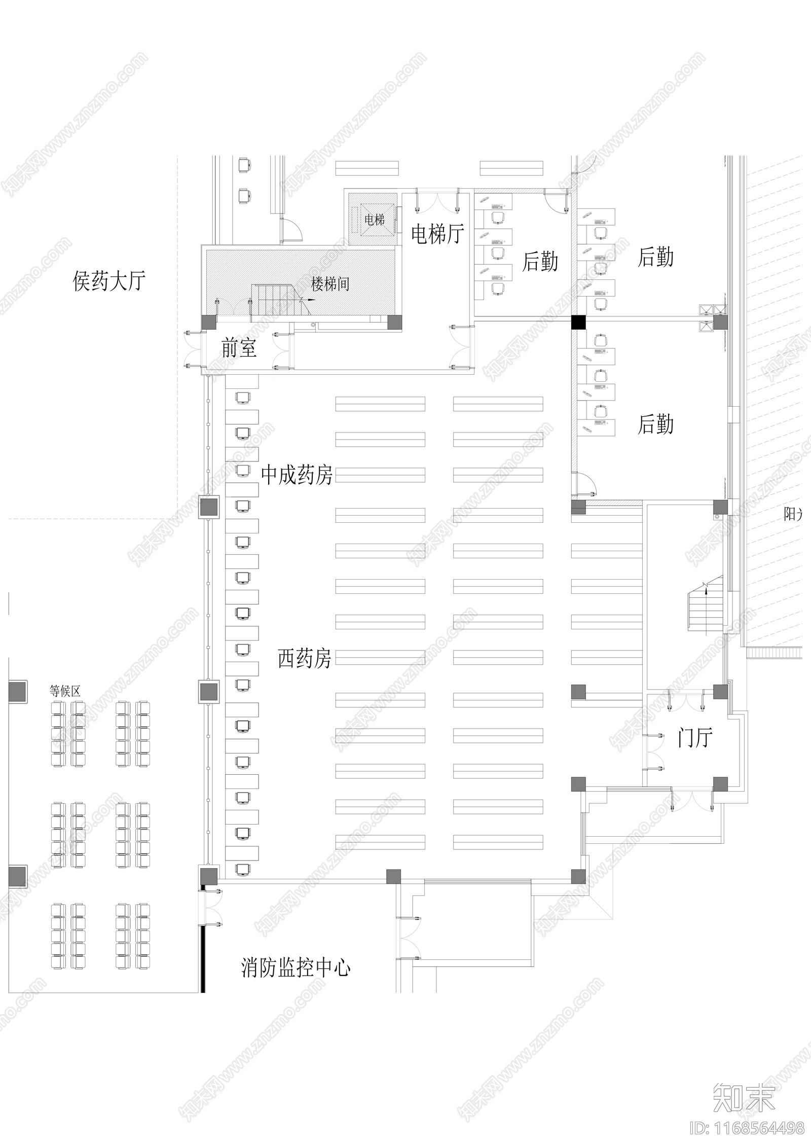 现代医院cad施工图下载【ID:1168564498】