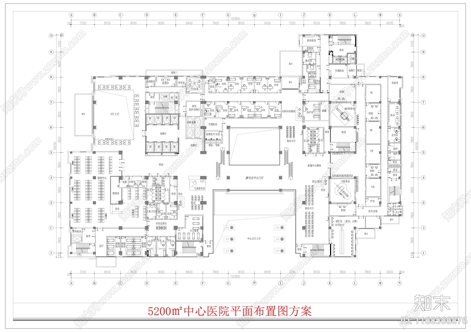 现代医院cad施工图下载【ID:1168566876】