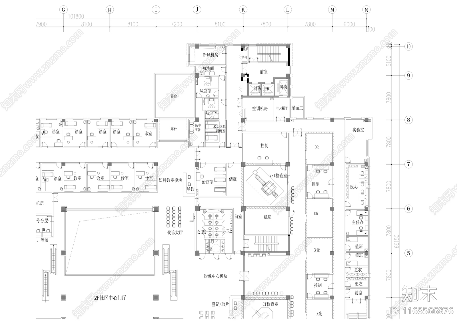 现代医院cad施工图下载【ID:1168566876】