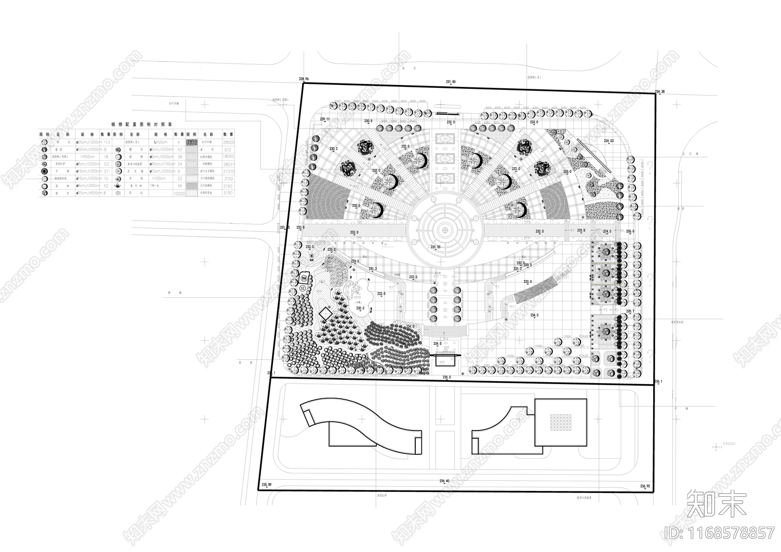 现代公园景观cad施工图下载【ID:1168578857】