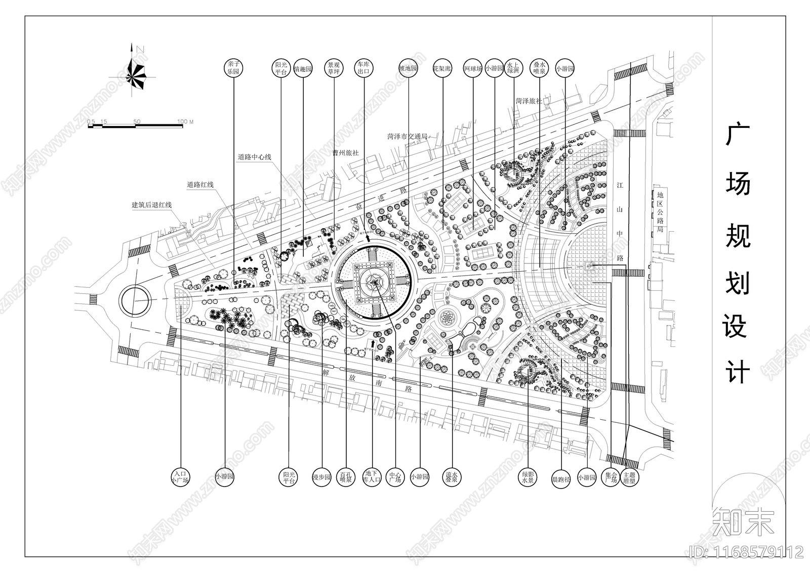 现代公园景观cad施工图下载【ID:1168579112】