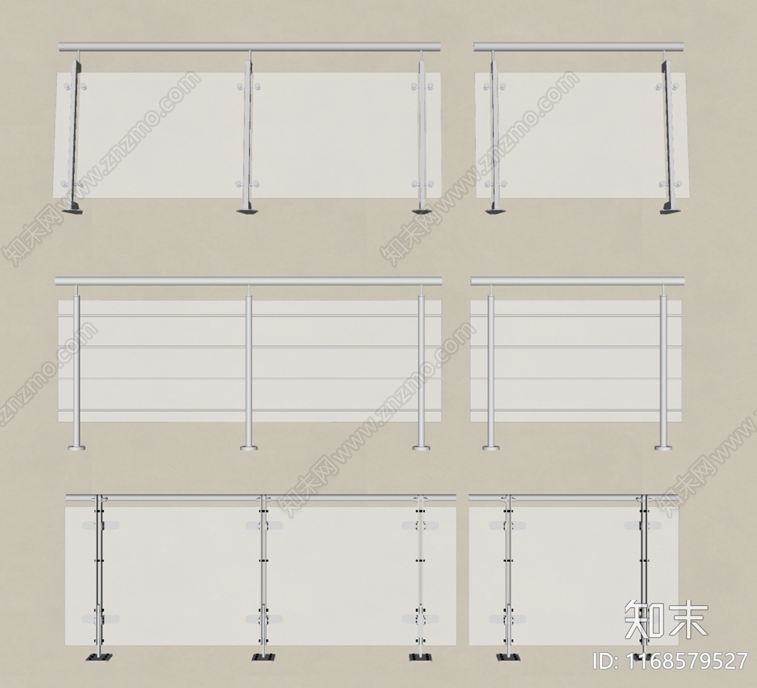 现代简约围栏护栏SU模型下载【ID:1168579527】