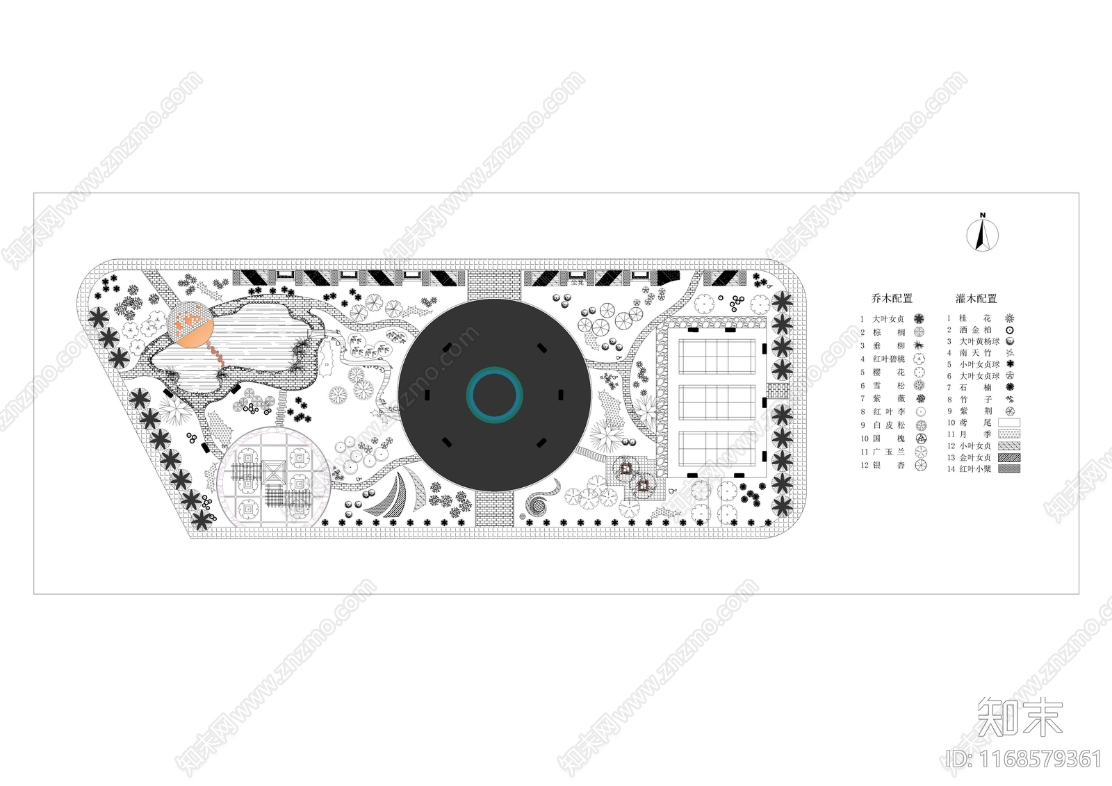 现代公园景观cad施工图下载【ID:1168579361】