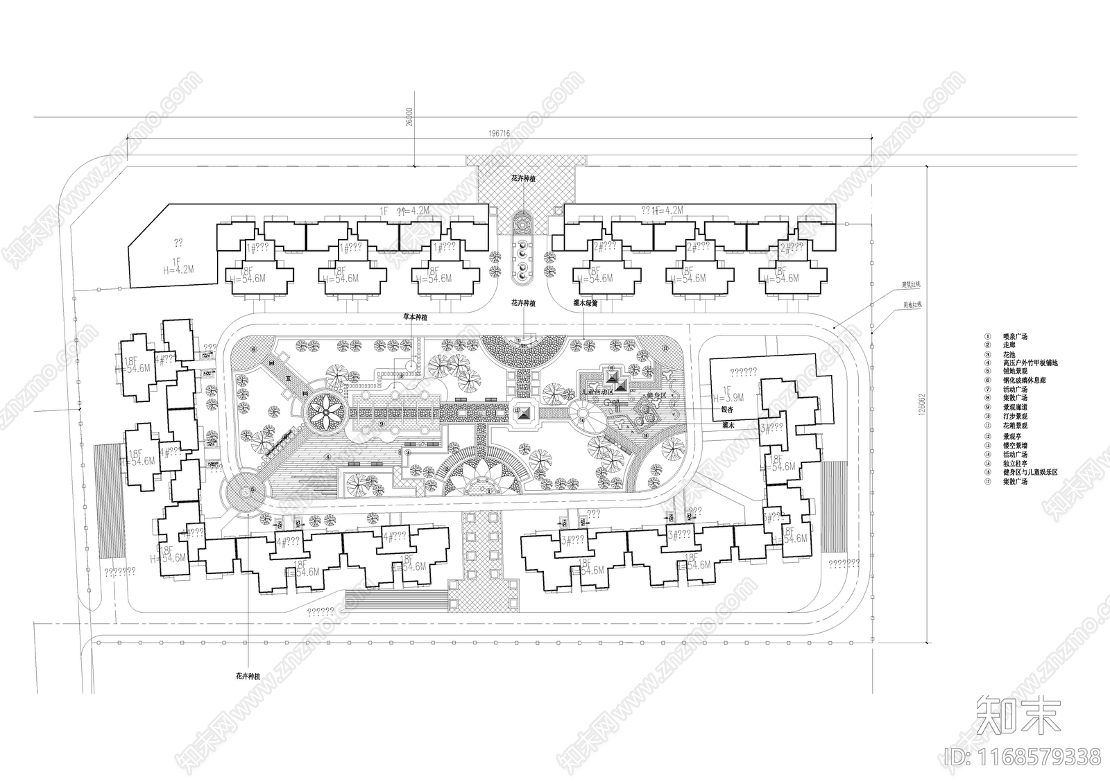 现代公园景观cad施工图下载【ID:1168579338】