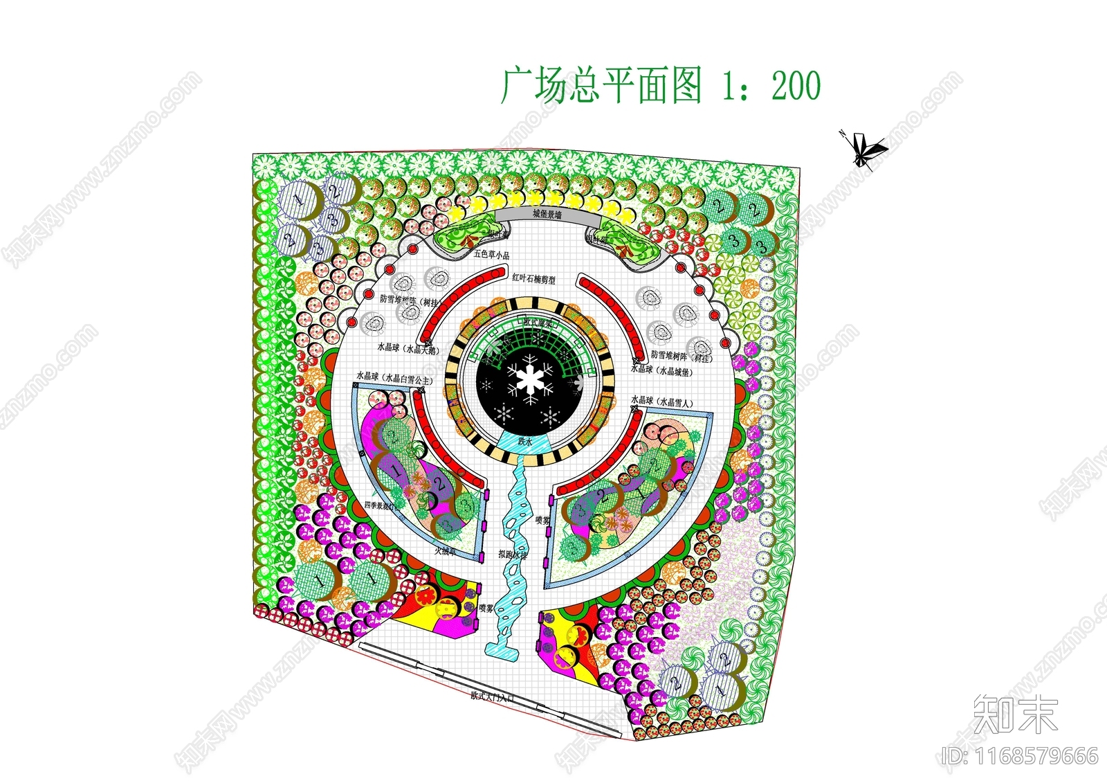 现代公园景观cad施工图下载【ID:1168579666】