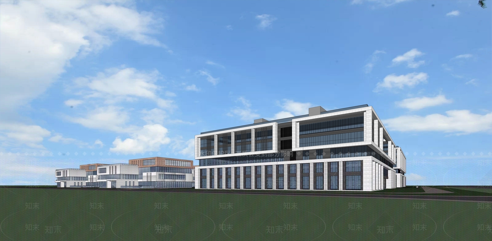 现代鸟瞰规划SU模型下载【ID:1168579847】