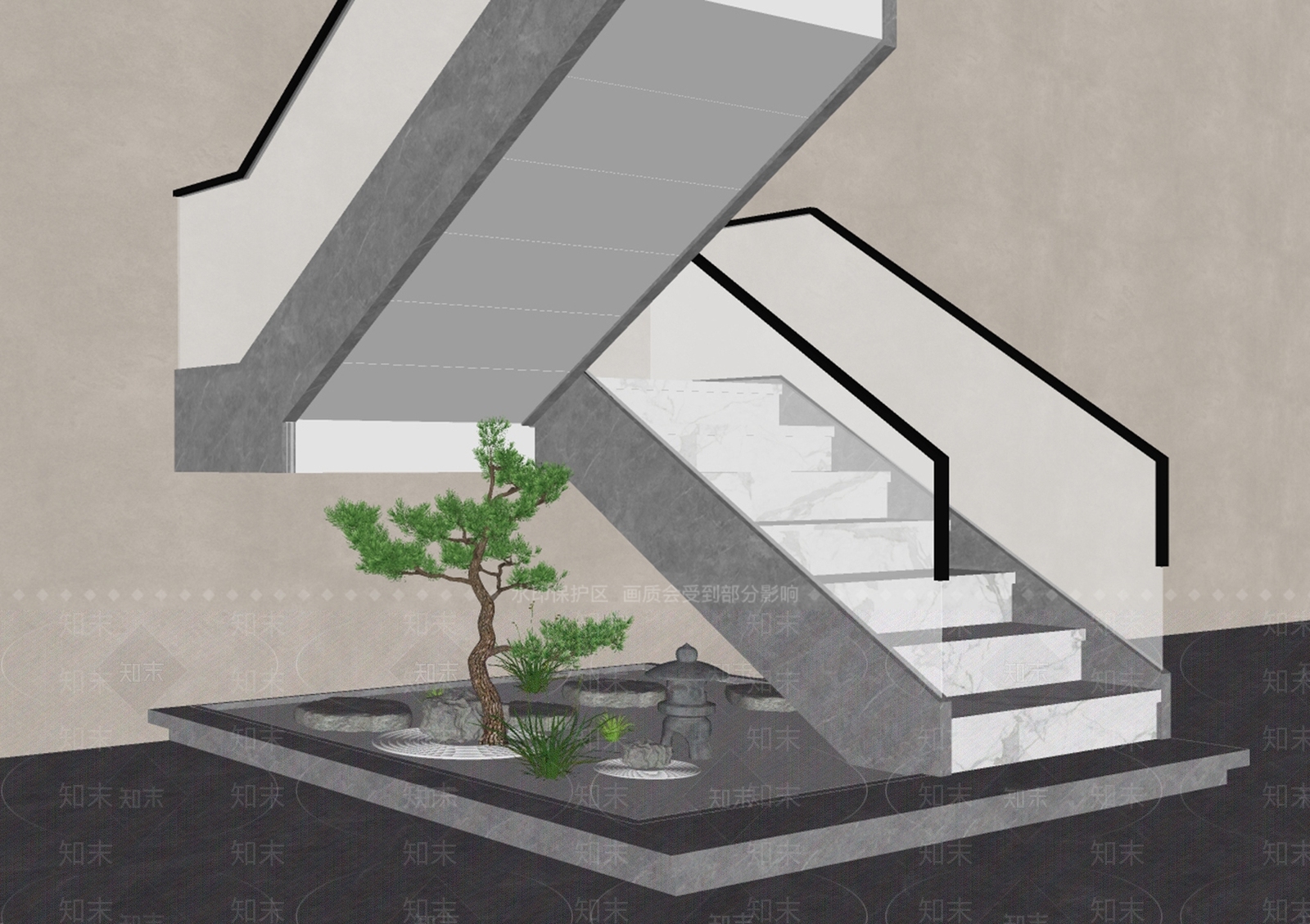 现代简约楼梯SU模型下载【ID:1168581066】