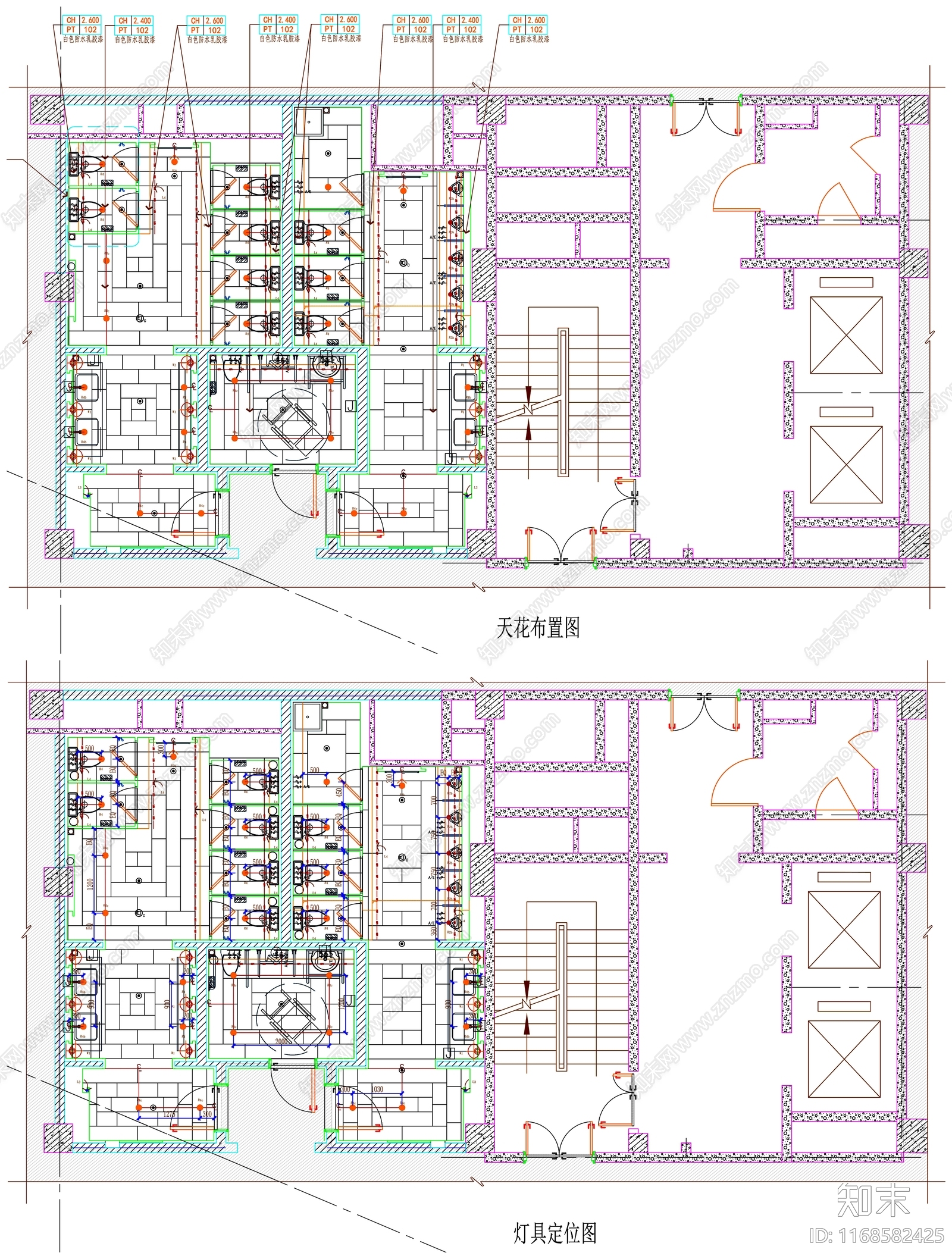 现代公共卫生间cad施工图下载【ID:1168582425】