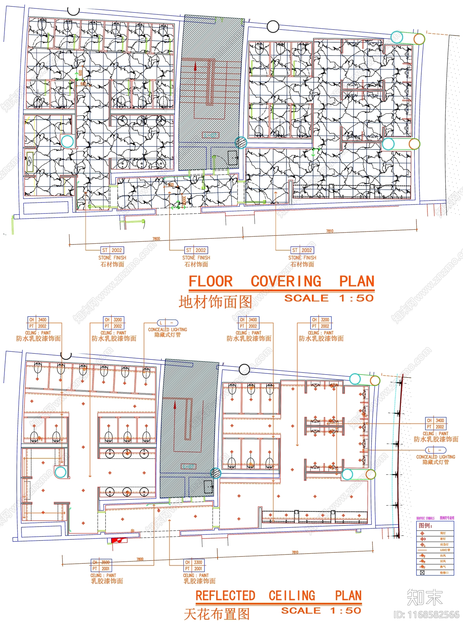 现代公共卫生间cad施工图下载【ID:1168582566】