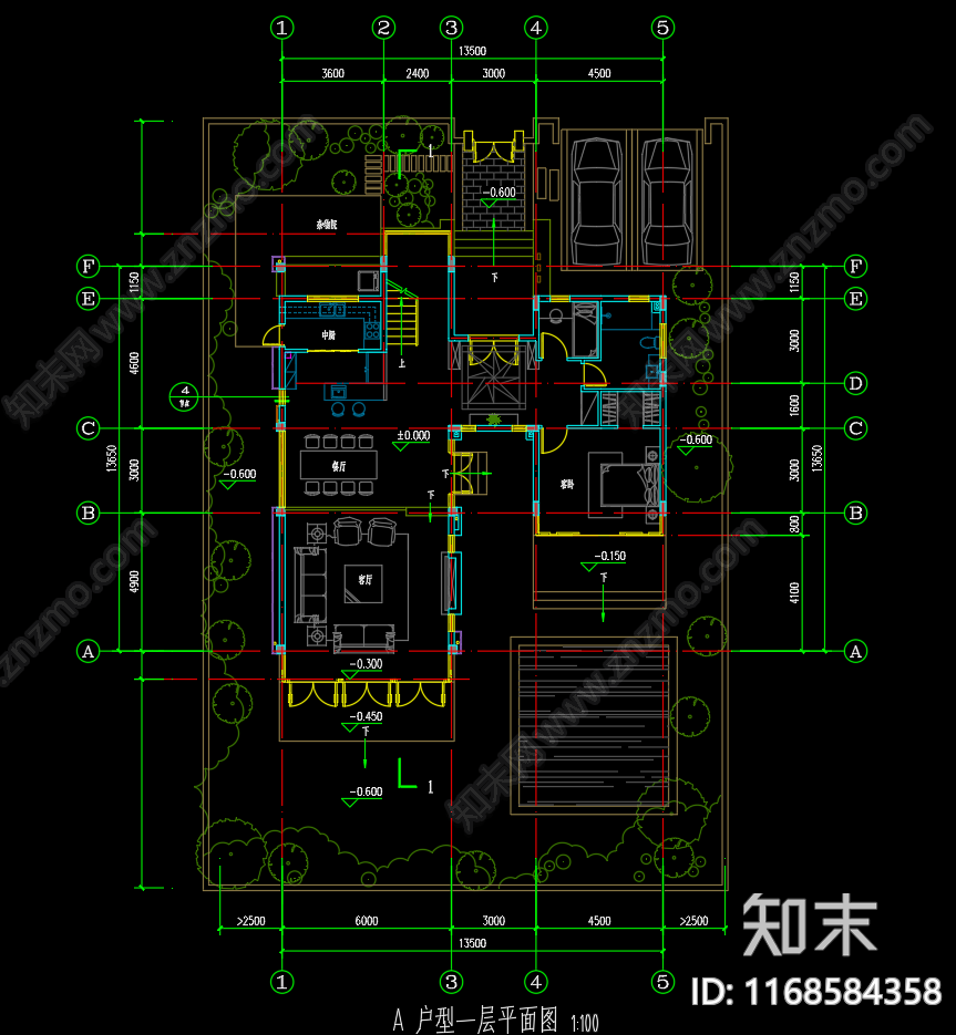 现代民宿建筑cad施工图下载【ID:1168584358】