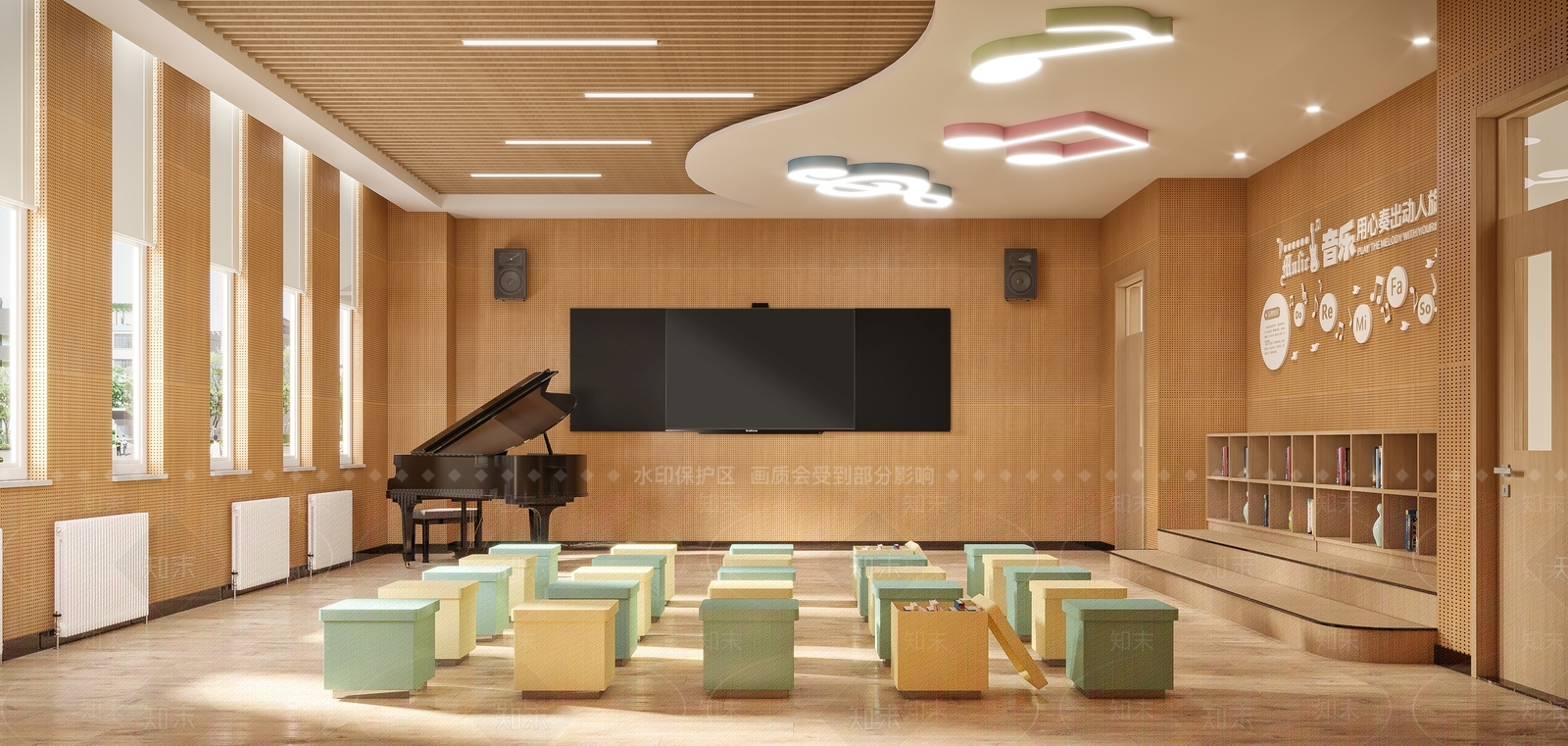 现代简约教室3D模型下载【ID:1168585348】