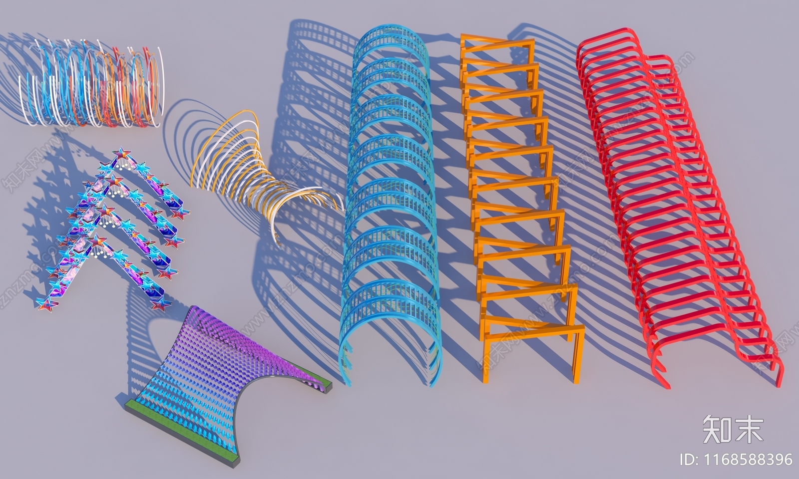 现代廊架3D模型下载【ID:1168588396】