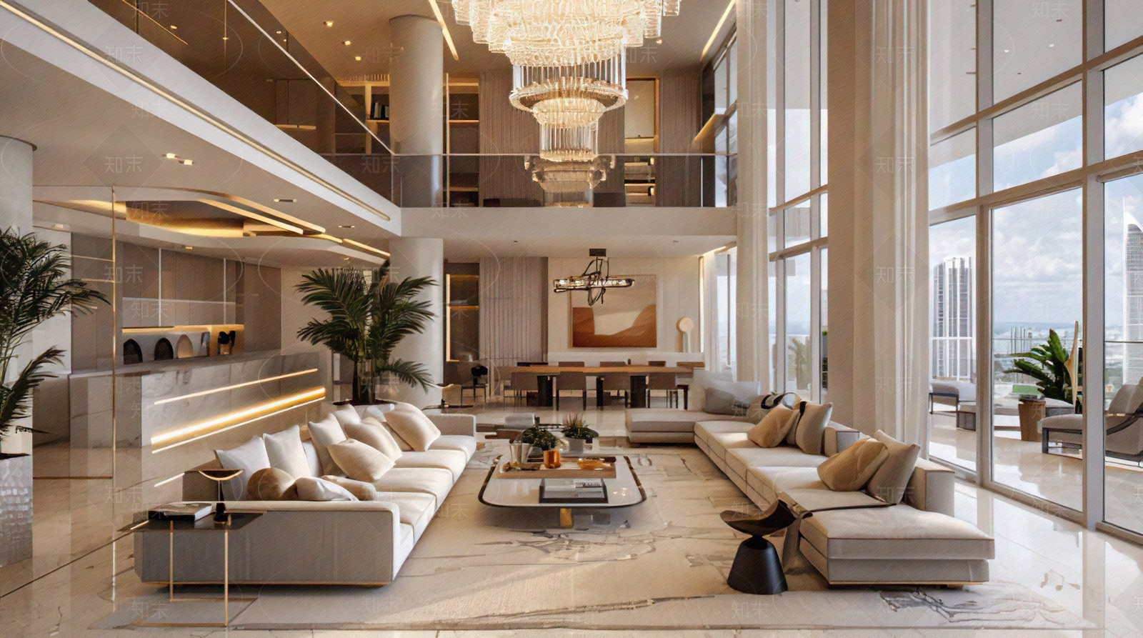 现代轻奢客厅贴图下载【ID:1168588674】