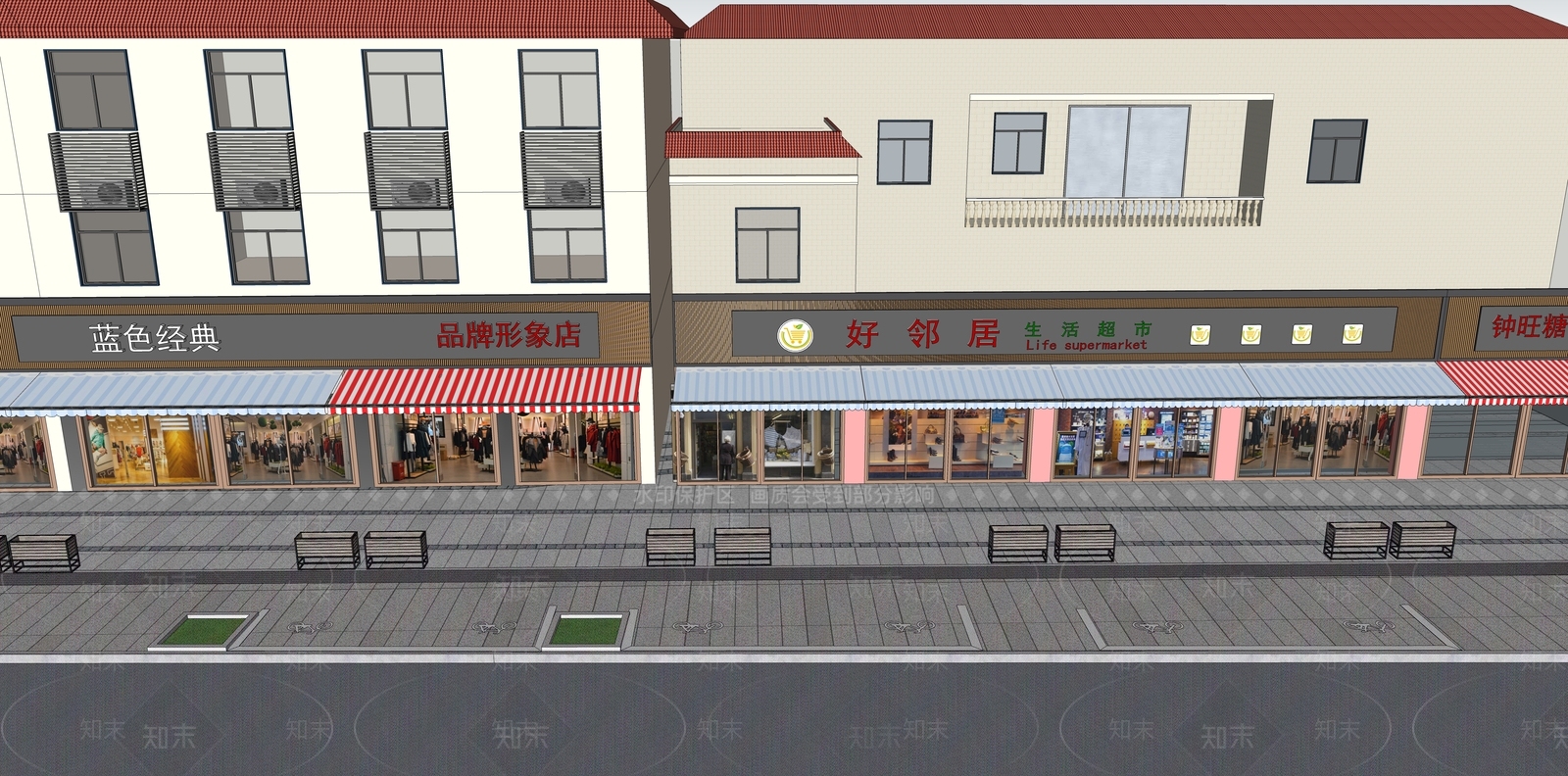 现代多层住宅SU模型下载【ID:1168588827】