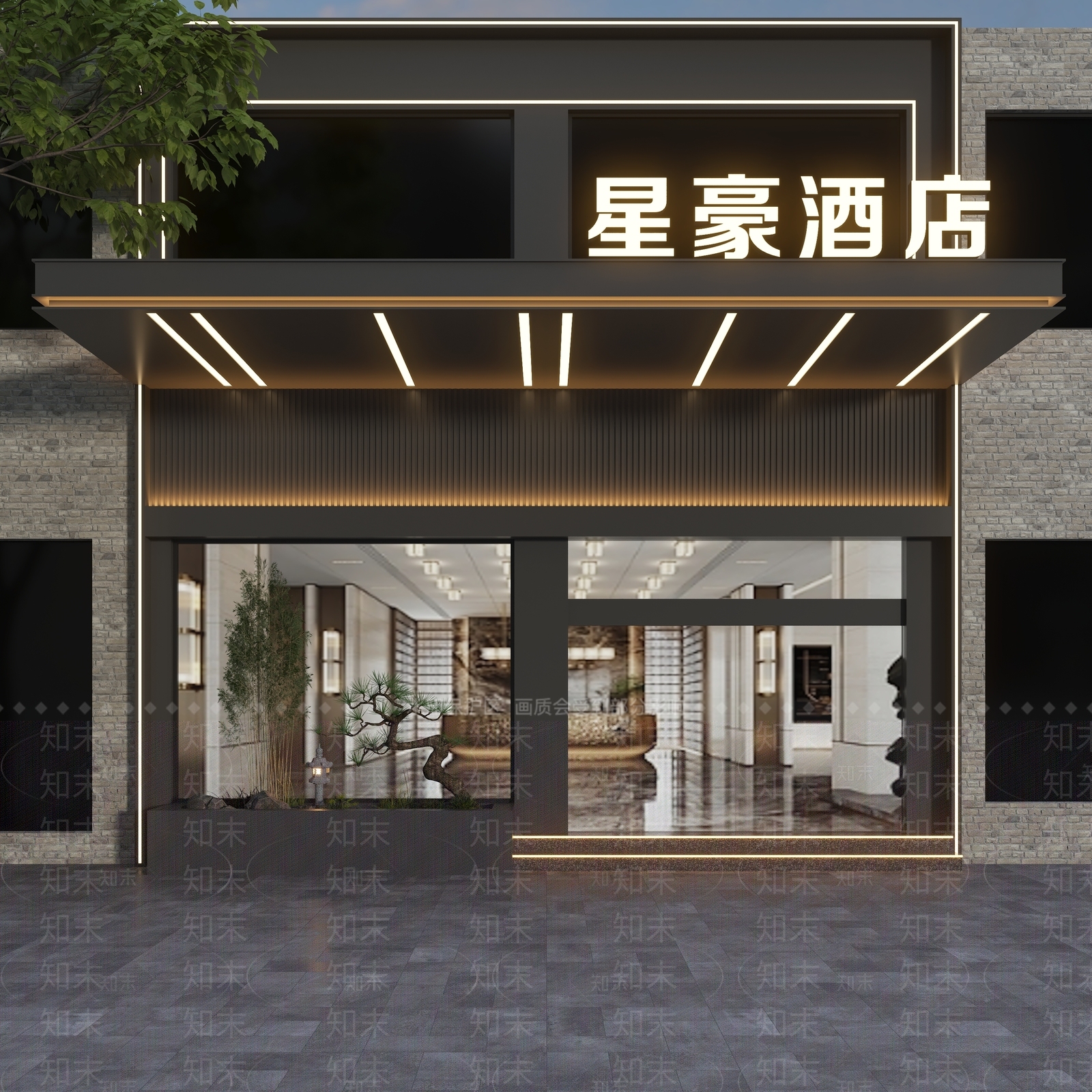 现代门头3D模型下载【ID:1168590493】