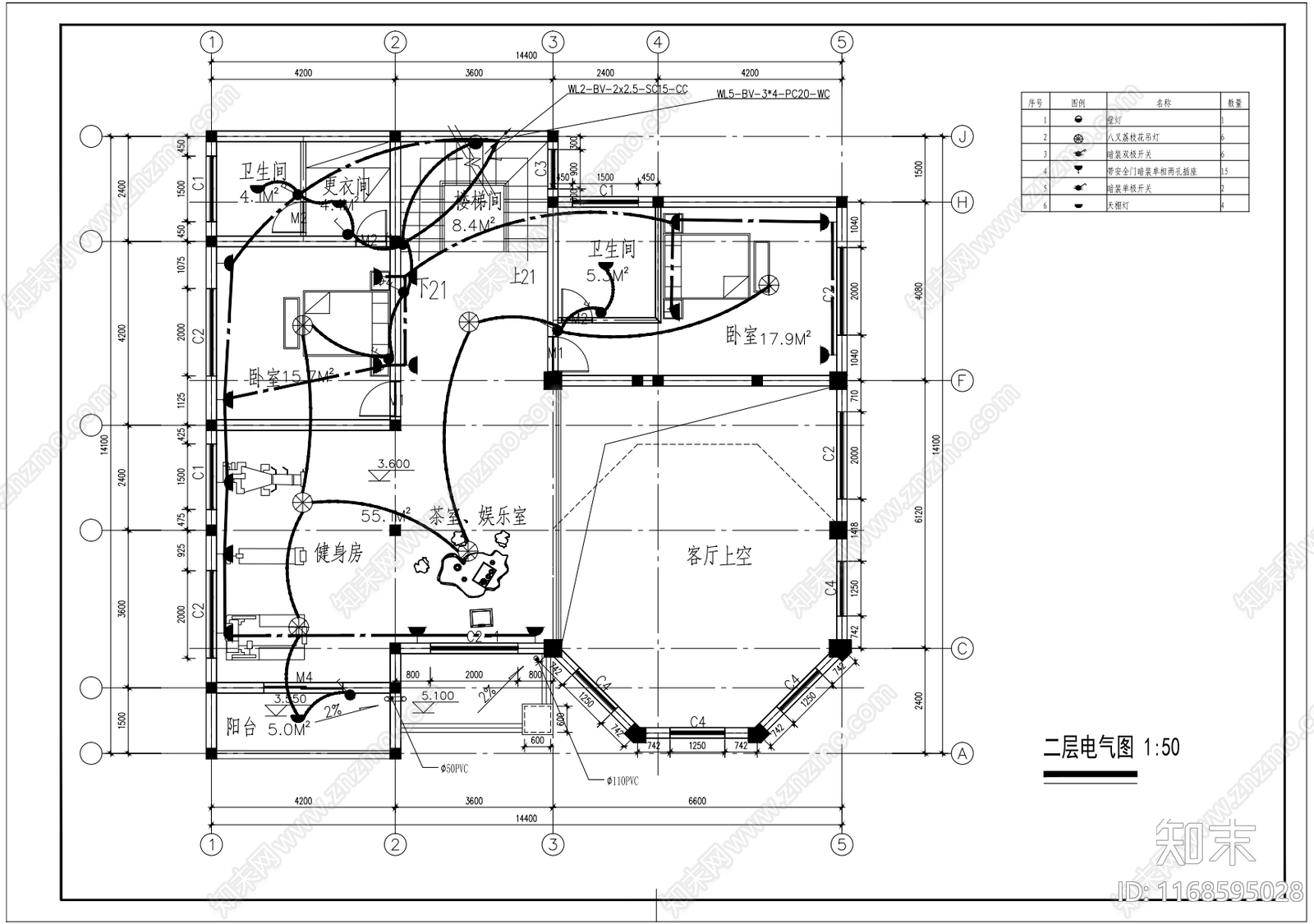 欧式别墅建筑cad施工图下载【ID:1168595028】