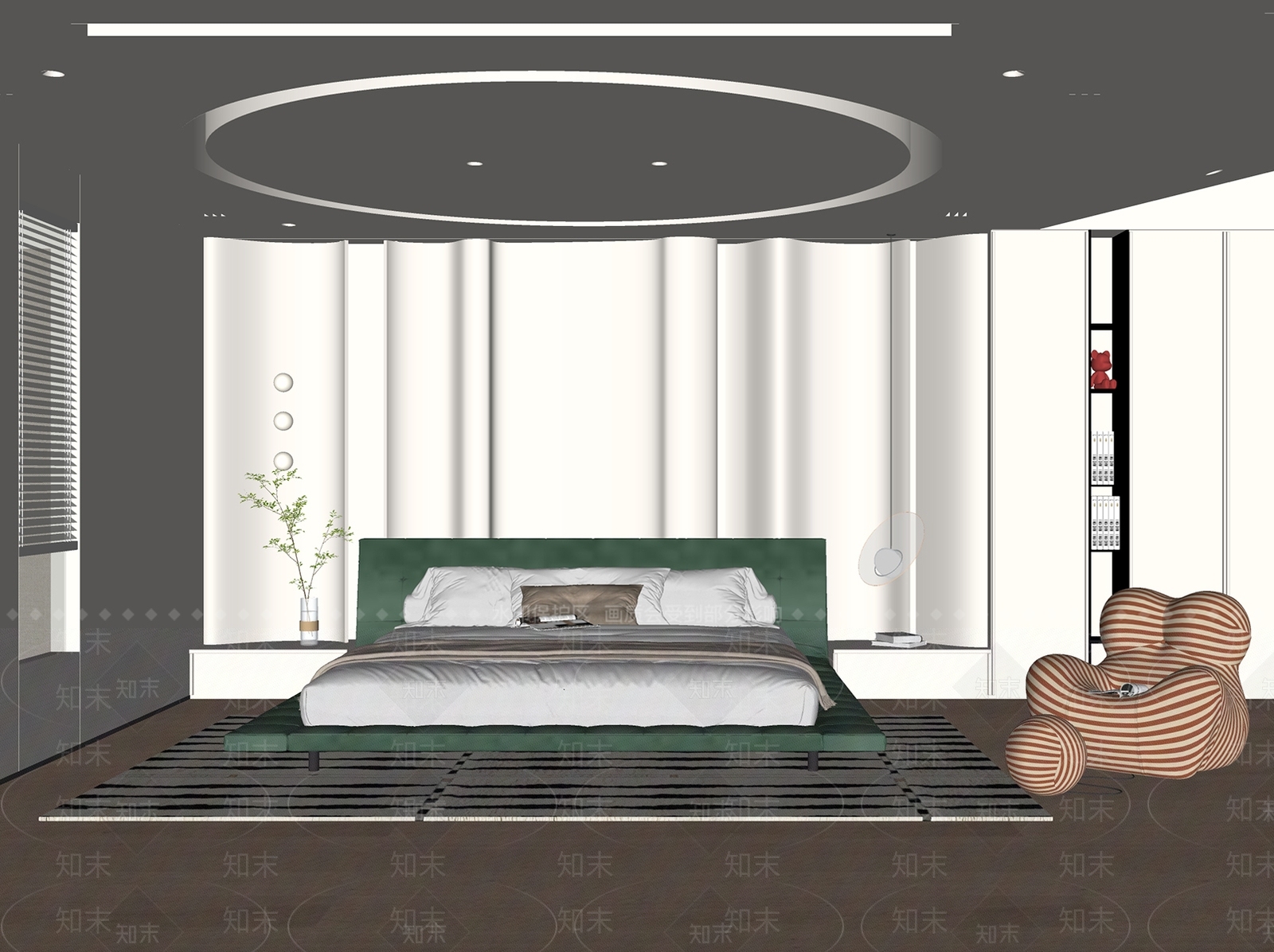 现代家居卧室SU模型下载【ID:1215206706】