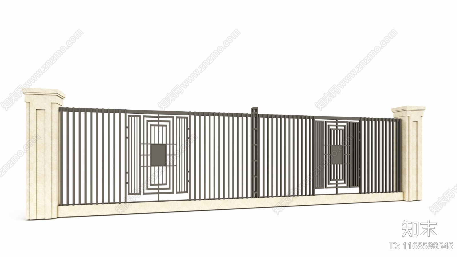 欧式简欧围墙SU模型下载【ID:1168598545】