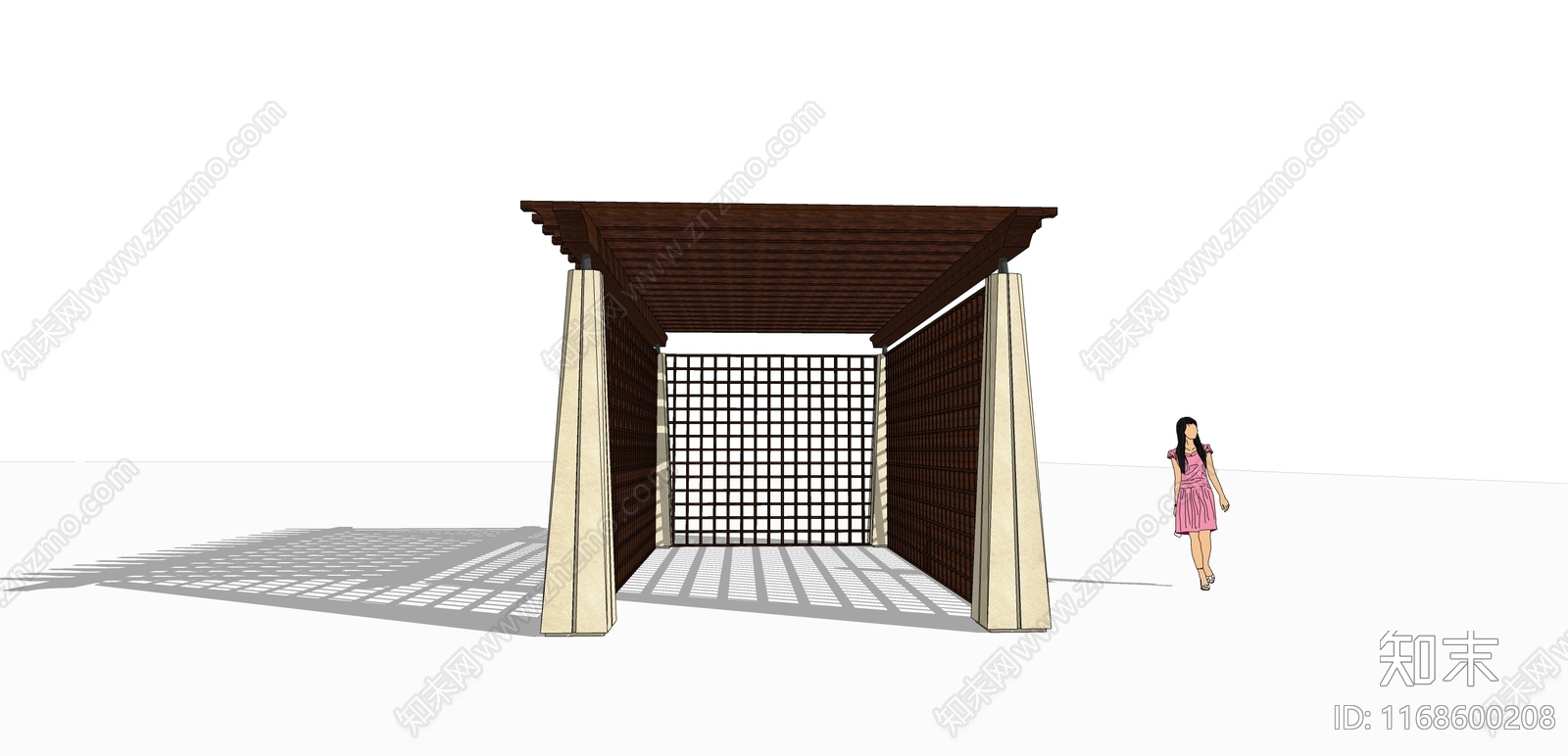 禅意复古亭子SU模型下载【ID:1168600208】