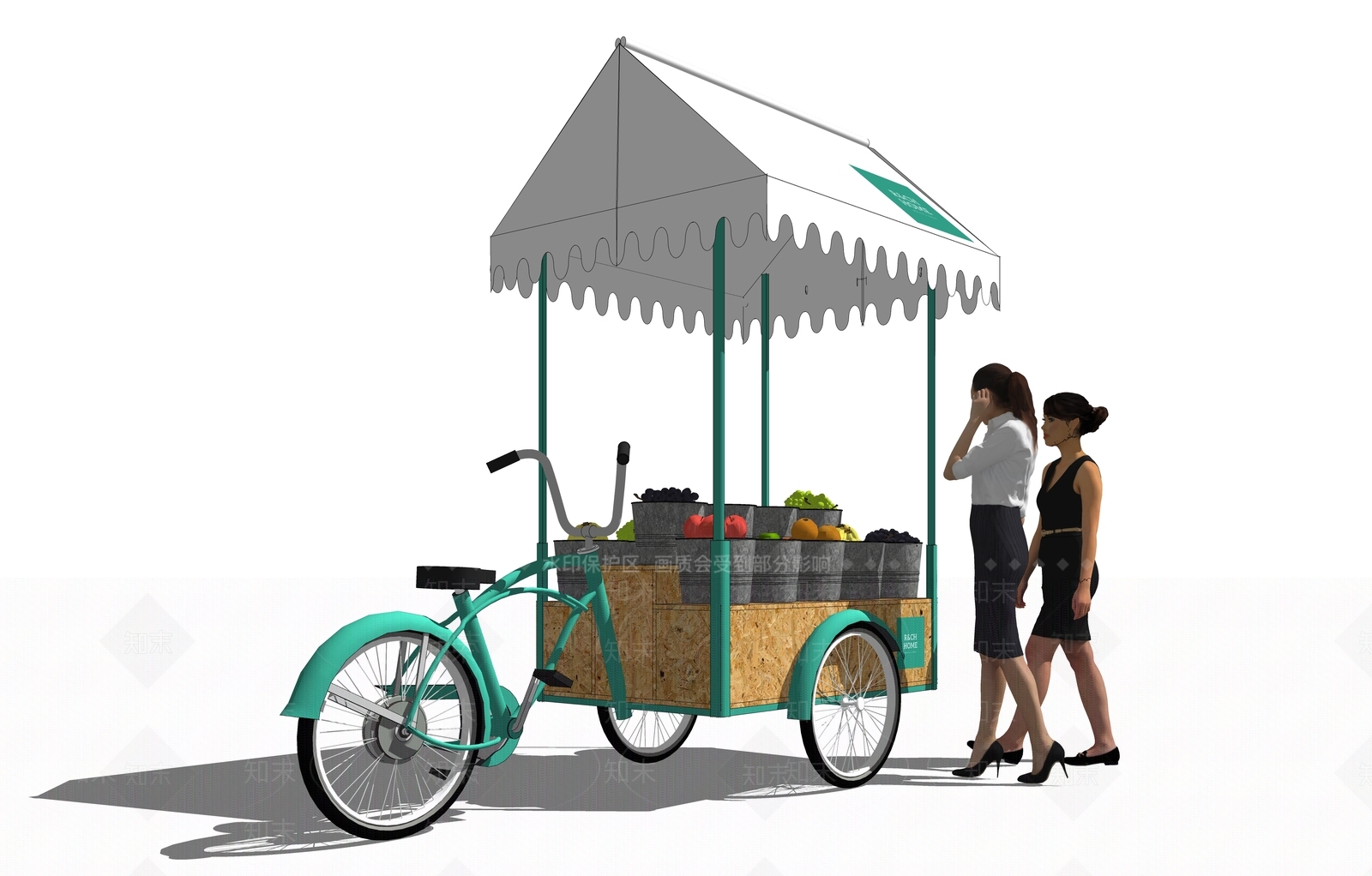 推车SU模型下载【ID:1168600675】